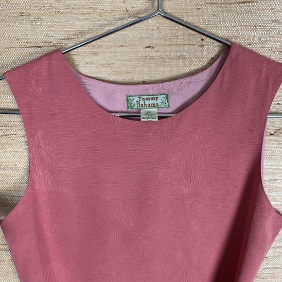 Tommy Bahama Silk Coral Palm Tree Sheath Dress - Picture 4 of 4